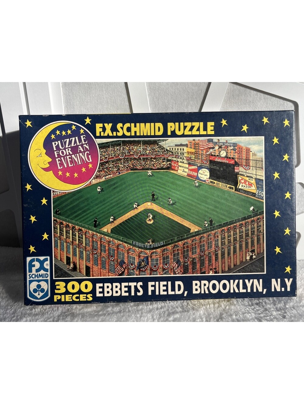 EBBETS FIELD BROOKLYN NY FX Schmid 300 Piece Jigsaw Puzzle Vintage Baseball